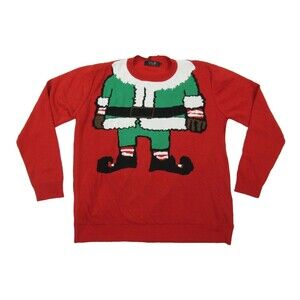 SSLR Men's Christmas Elf Sweater Ugly Holiday Size L
